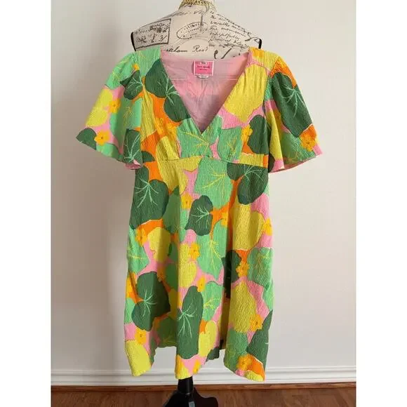 B39 Kate Spade Cucumber Floral Dress 8 Taylor Swift Folklore Cottagecore Y2K B39 Kate Spade Cucumber Floral Dress 8 Taylor Swift Folklore Cottagecore Y2K